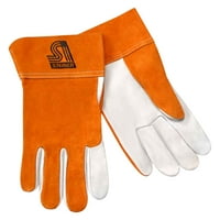 Pearl Grain Goatskin Unlined 4-Inch Rust Cuff Steiner 0227-S TIG Gloves Small